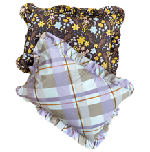 Load image into Gallery viewer, Ruffle Edged Pillowcase Lilac and Earth
