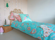 Load image into Gallery viewer, 5 Piece Duvet Set - Organic Cotton Bedding Folk Art Design
