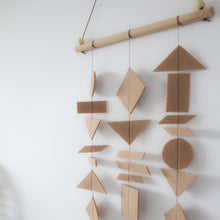 Load image into Gallery viewer, Felt Shapes Hanger - 3 strand wooden bar hanging
