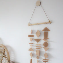 Load image into Gallery viewer, Felt Shapes Hanger - 3 strand wooden bar hanging
