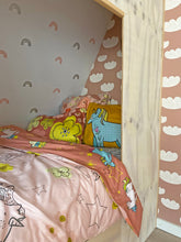 Load image into Gallery viewer, 5 Piece Children&#39;s organic cotton Duvet Set - Unicorn Doodle Design
