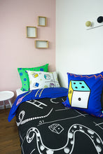 Load image into Gallery viewer, Moozle bedding set Snakes n Ladders organic cotton childrens duvet set
