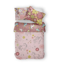 Load image into Gallery viewer, Moozle bedding set Unicorn Doodle organic cotton childrens duvet set
