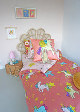 Load image into Gallery viewer, 5 Piece Children&#39;s organic cotton Duvet Set - Unicorn Doodle Design
