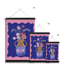 Load image into Gallery viewer, Face Vase - cobalt blue Fine Art Print with Hanger
