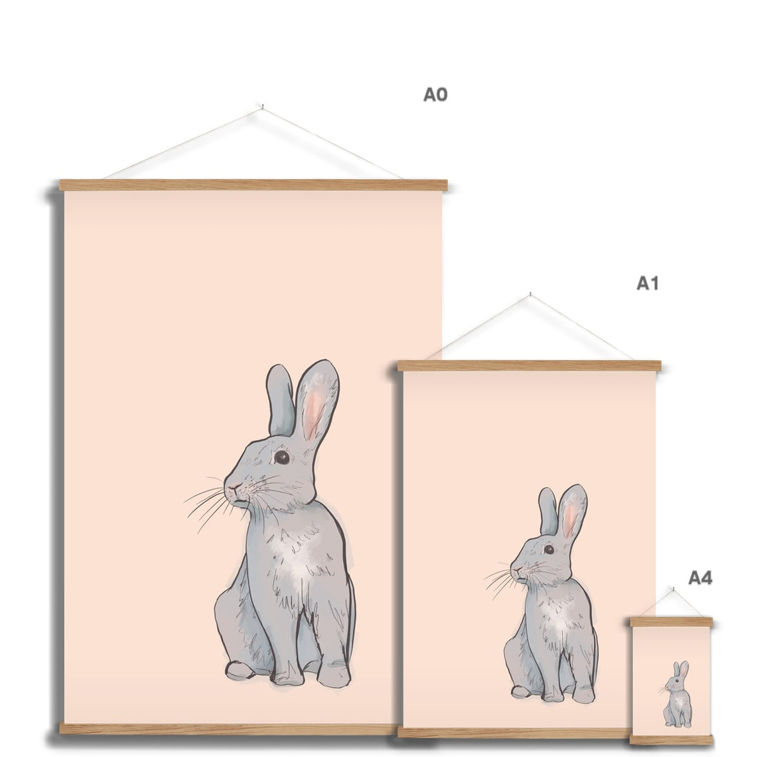 Hey Bunny Fine Art Print with Hanger