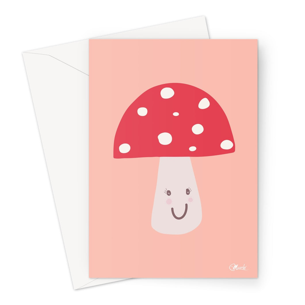 Happy Toadstool - Bright Greeting Card