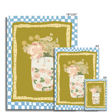 Load image into Gallery viewer, Blue Checkers Fine Art Print
