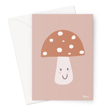 Load image into Gallery viewer, Happy Toadstool - Muted Colours Greeting Card

