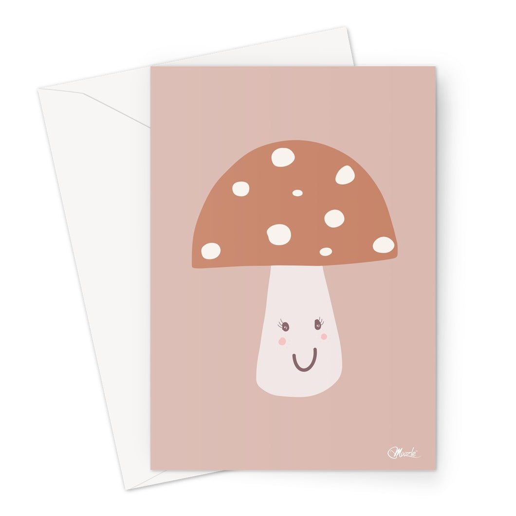 Happy Toadstool - Muted Colours Greeting Card