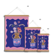 Load image into Gallery viewer, Face Vase - cobalt blue Fine Art Print with Hanger

