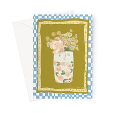 Load image into Gallery viewer, Blue Checkers Greeting Card
