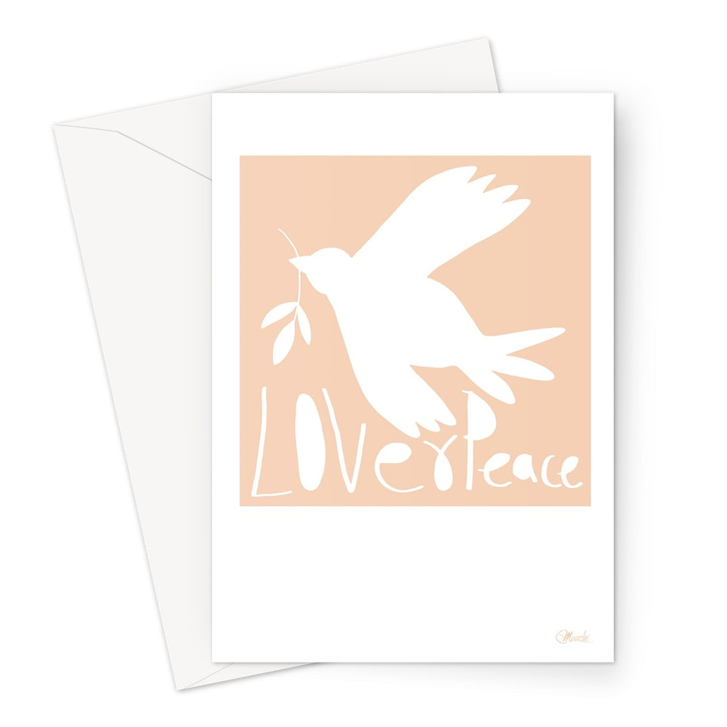 Love+Peace Blush Pink Greeting Card
