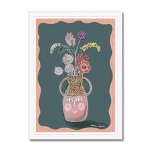 Load image into Gallery viewer, Face Vase - muted tones Framed Print
