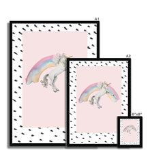 Load image into Gallery viewer, Unicorn and Rainbow Framed Print
