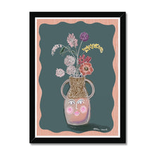 Load image into Gallery viewer, Face Vase - muted tones Framed Print
