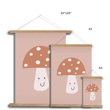 Load image into Gallery viewer, Happy Toadstool - Muted Colours Fine Art Print with Hanger.
