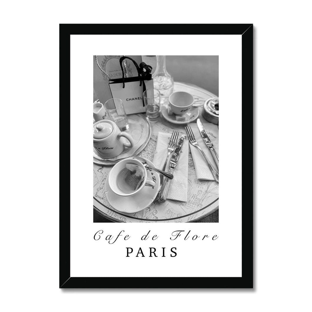 Café De Flore Noir Framed Print