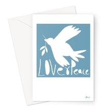 Load image into Gallery viewer, Love+Peace Soft Blue Greeting Card
